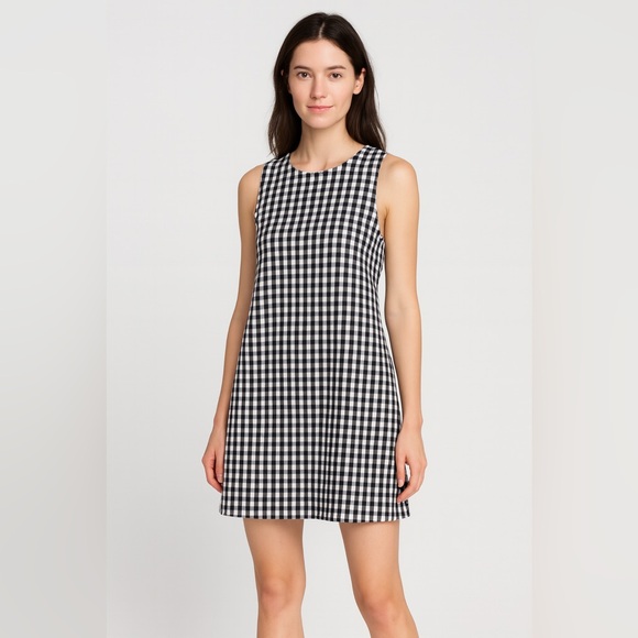 Theory Dresses & Skirts - theory Black and White Gingham Sleeveless Dress